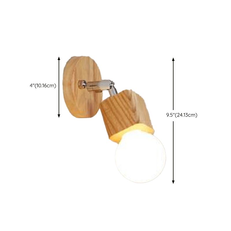 Nordic Style Wooden Vanity Light Geometry Shape Vanity Lamp for Shower Room