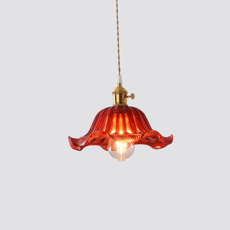 Lumo a ciondolo a testa singola rossa/arancione Lampade sospese moderne per il ristorante da cucina