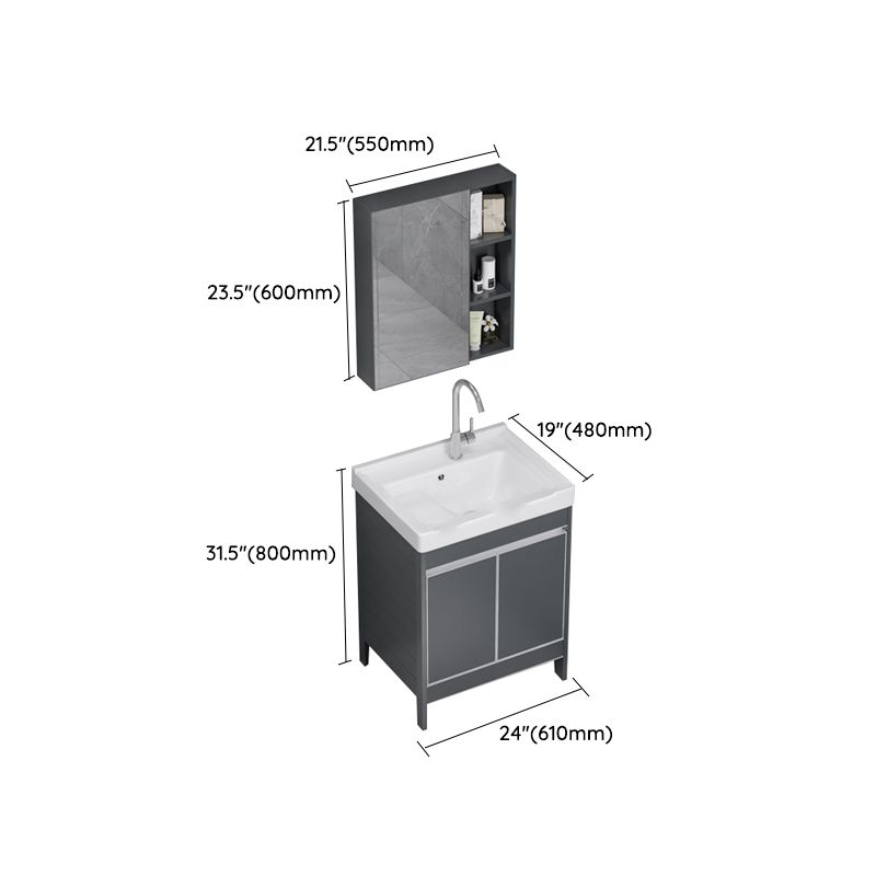 Freestanding Bathroom Vanity Space Aluminum Bathroom Vanity with Sink