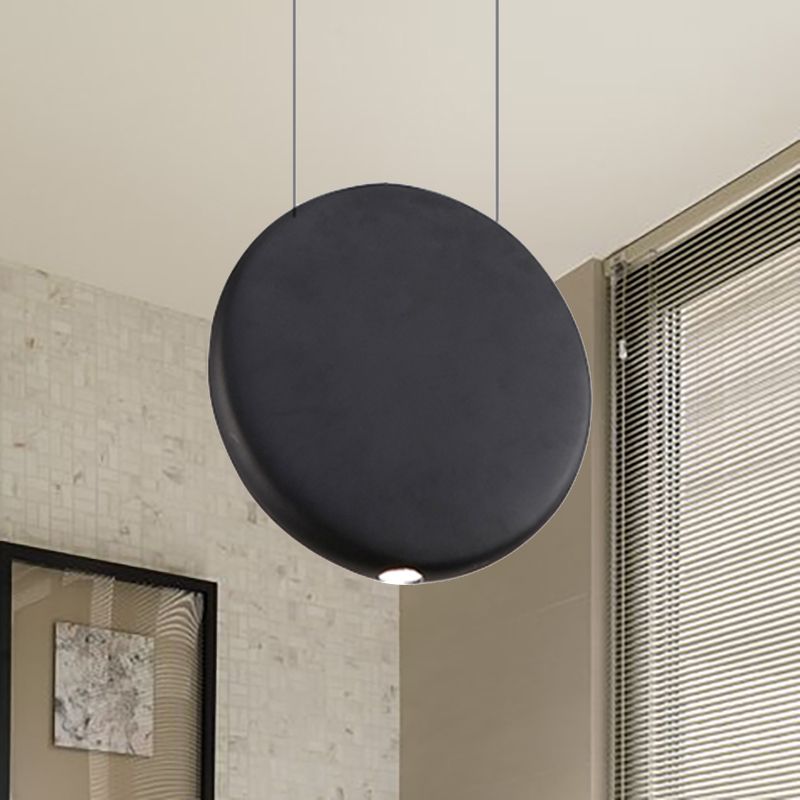 Black/Grey/Green Round Suspension Pendant Nordic LED Resin Hanging Lamp in Warm/White Light, 6"/8.5/12"W