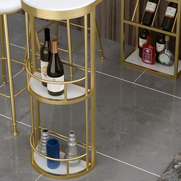 Contemporary Bar Wine Table Indoor Stone Counter Height Table with Storage