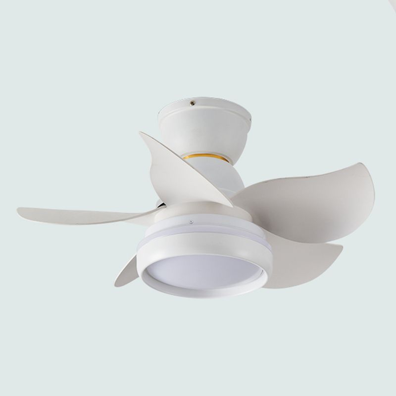 Conversion de fréquence Ventilateur LED Light Macaron Style Kids Room Semi Flush Plafond Light