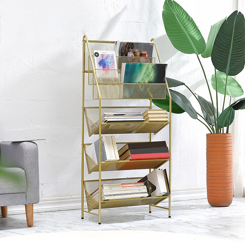 Modern Metal Book Shelf Etagere Multi Tiers Bookcase 11" Wide for Study Room