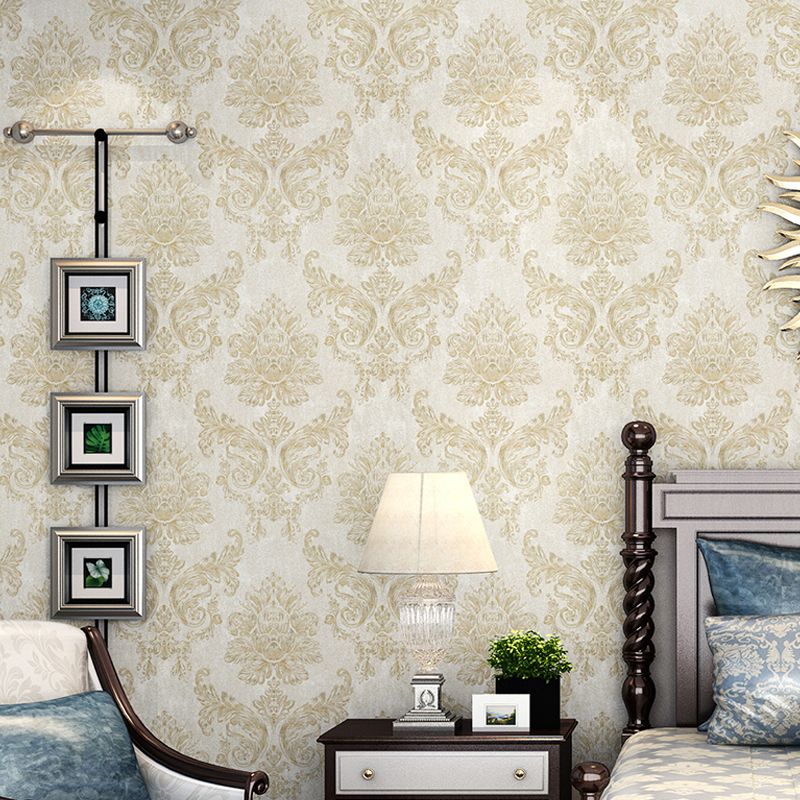 Light-Color Antique Wallpaper 33' L x 20.5" W Flower Pattern Wall Art for Bedroom