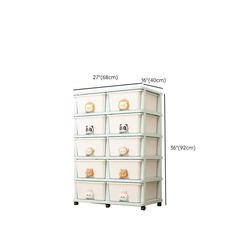 Modern Vertical Plastic Kids Dresser Set with Drawers for Bedroom