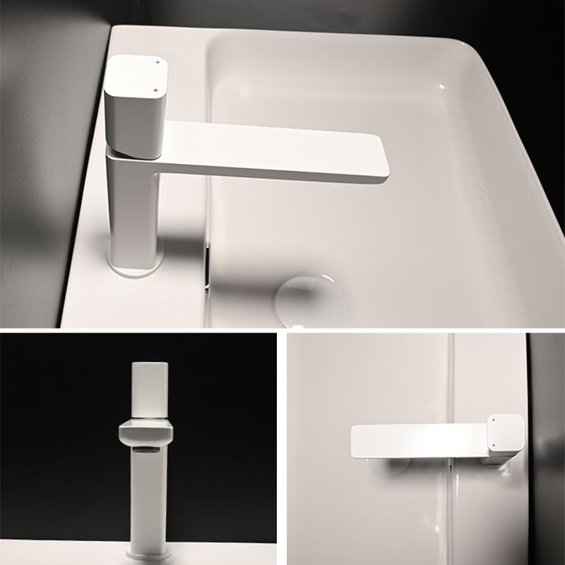 Contemporary Centerset Faucet Lever Handles Single Hole Brass Square Faucet