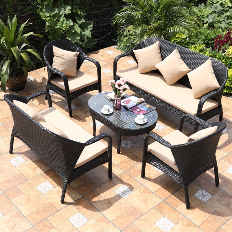 Rattan Patio Sofa Modern Style Minimalist Villa Outdoor Patio Sofa