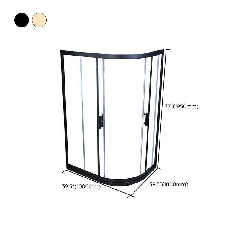 Neo-round Stainless Steel Shower Enclosure with Double Door Handles