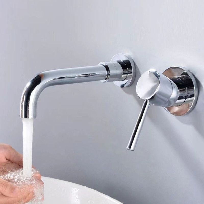 Modern 1 or 2-Handle Bathroom Sink Faucet Circular Wall Mounted Bathroom Faucet.