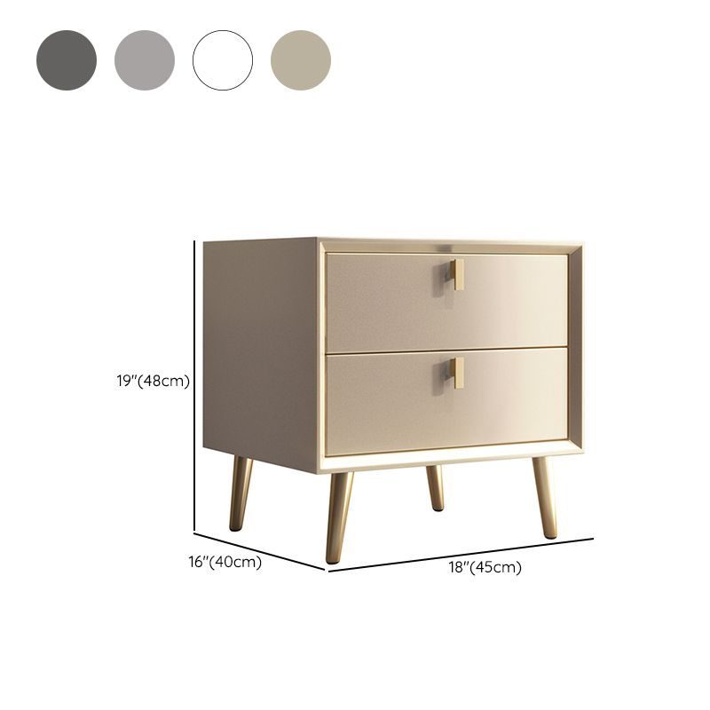 Modern Night Table Drawer Storage Rubber Wood Nightstand for Bedroom