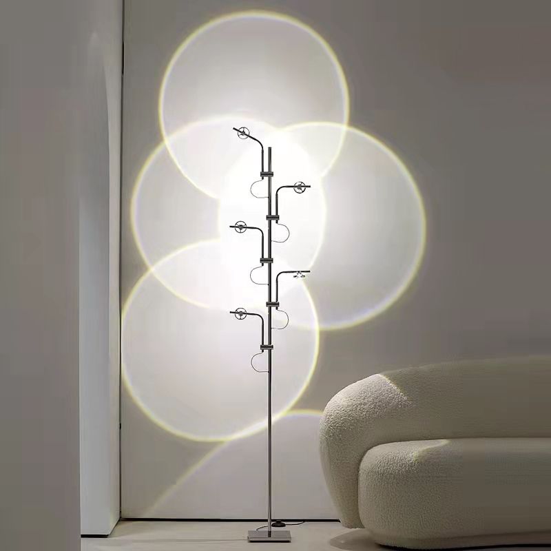 Modern Floor Light Multi Lights LED Floor Standing Light with Glass Shade for Bedroom