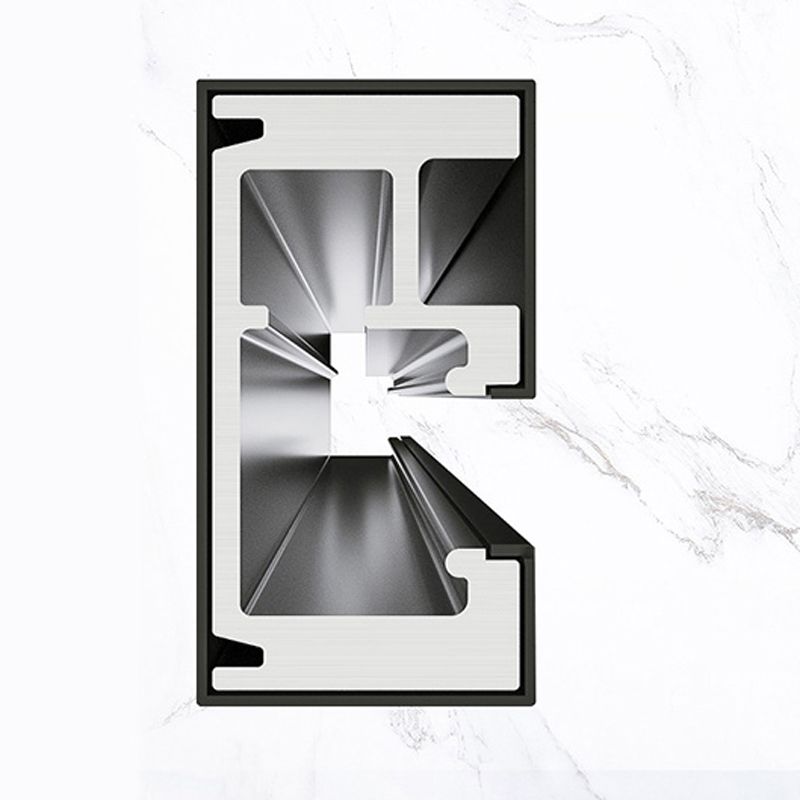 Black Stainless Steel Narrow Frame Semi Frameless Single Swing Shower Door