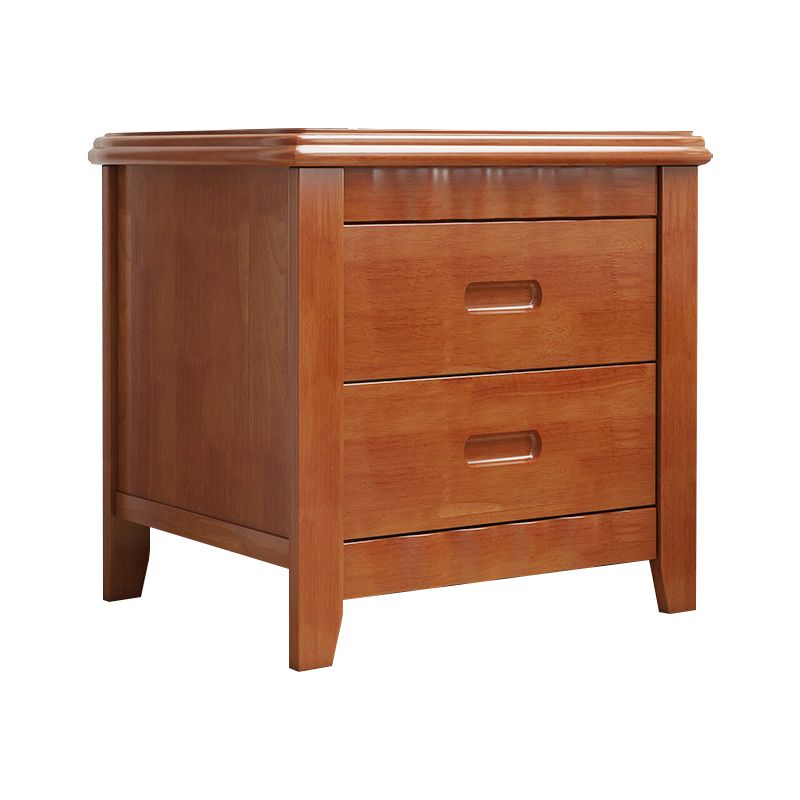 2 - Drawer Traditional Accent Table Nightstand Antique Finish Bed Nightstand