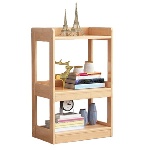 Modern Standard Bookshelf Wooden Open Back Bookcase with Rectangular Shelves