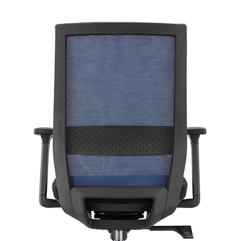 Modern Desk Chair Mesh Computer Chair in Black/Blue Mid-Back Chair with Wheels