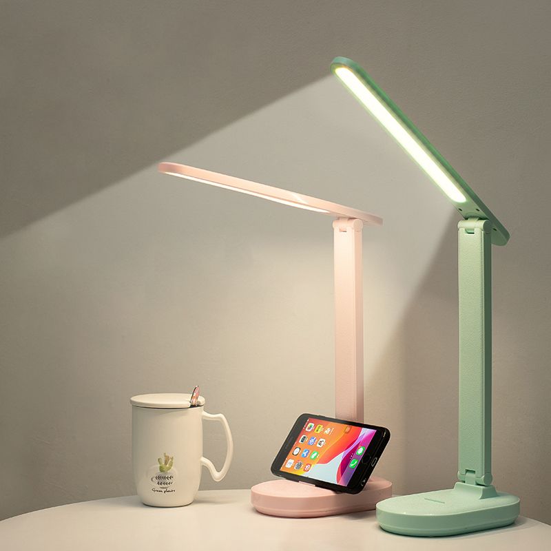 Rectangular Bedroom Reading Lamp Plastic Macaron Style LED USB Table Light