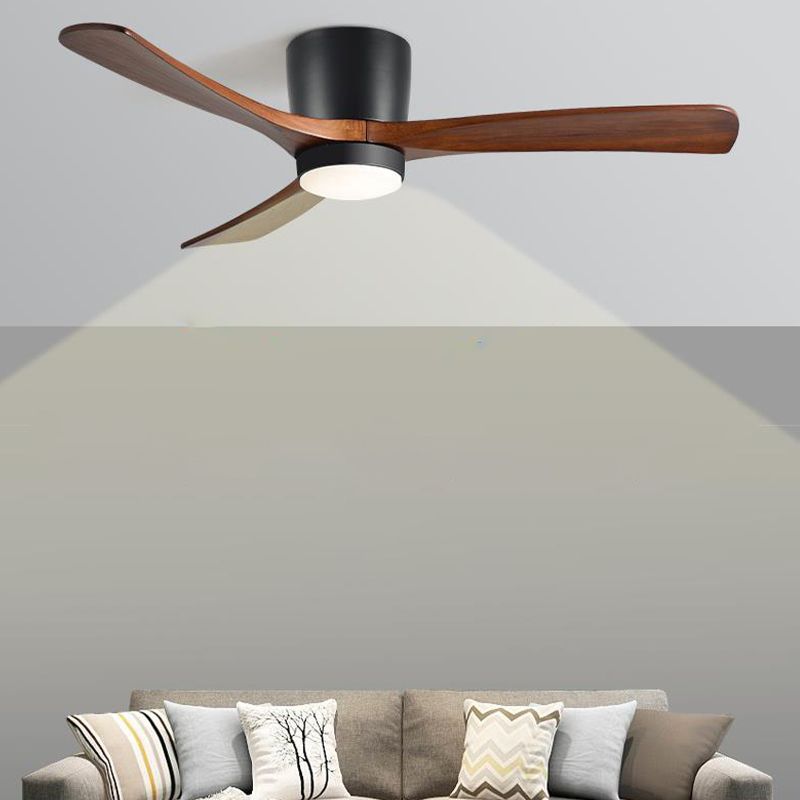 Modern Wooden Ceiling Fan Light Fixture Minimalist LED Ceiling Lamp for Bedroom