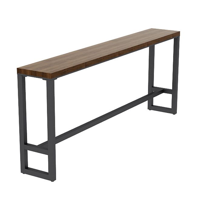 Solid Wood Bar Dining Table Industrial Bar Dining Table with Black Base