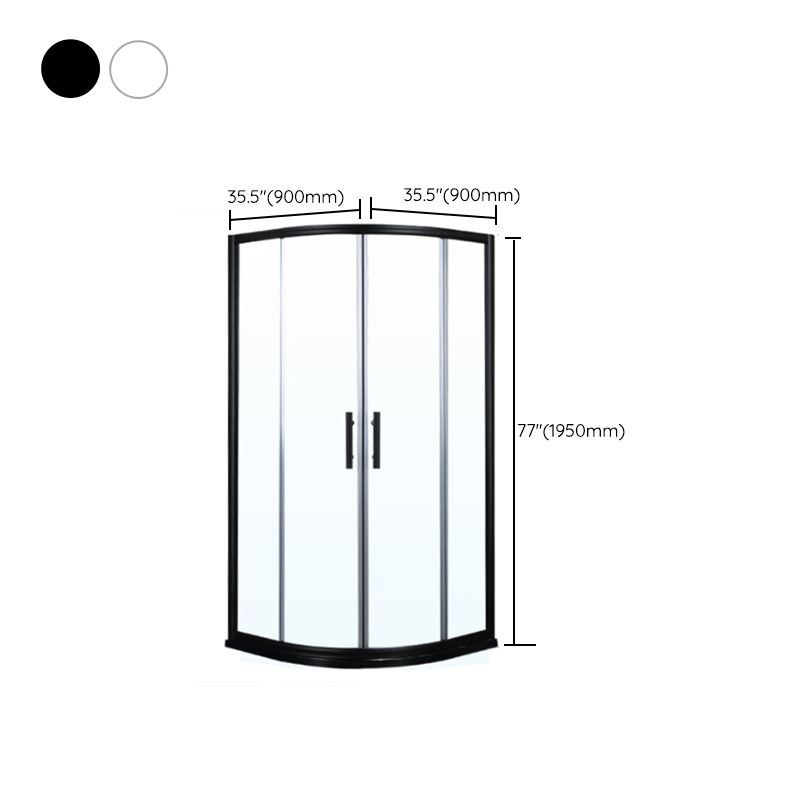 Semi-Frameless Double Sliding Shower Enclosure with Double Handles