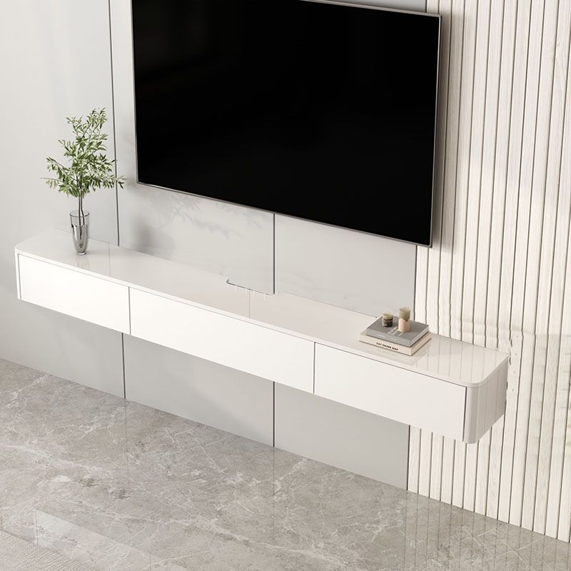 Modern Wooden TV Stand Wall-mounted TV Console with Drawers and Doors , 9.5" D X 7" H