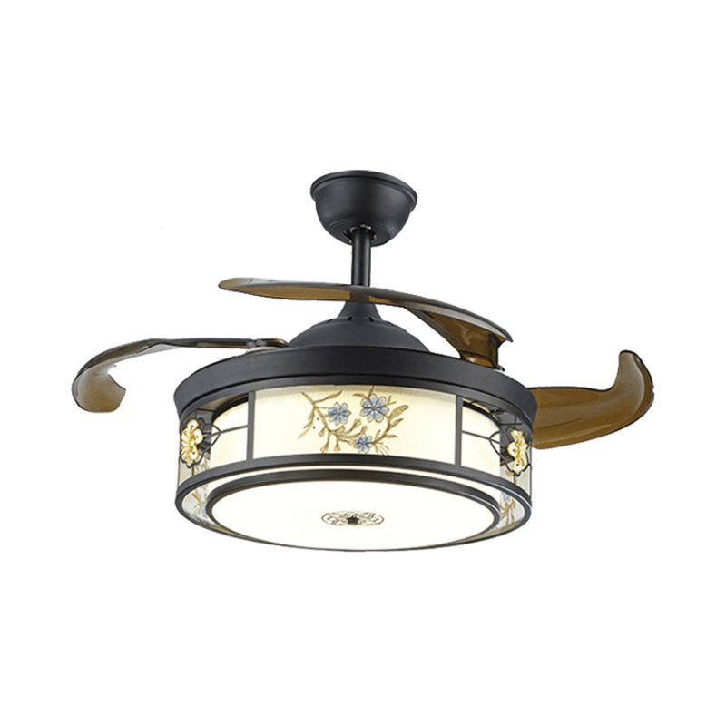 Éclairage de plafond LED Classic Circular Metal Semi Flush Mount Éclairage en noir, télécommande / Contrôle de paroi / Conversion de fréquence