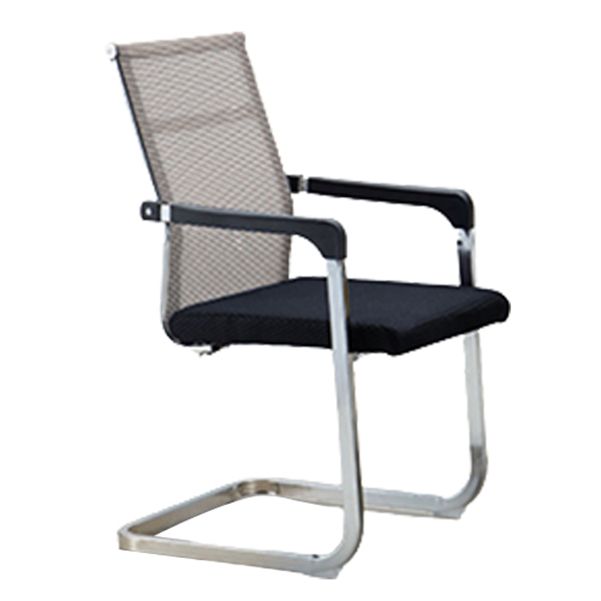 Contemporary Ergonomic Office Chair No Wheels Fixed Arms Task Chair