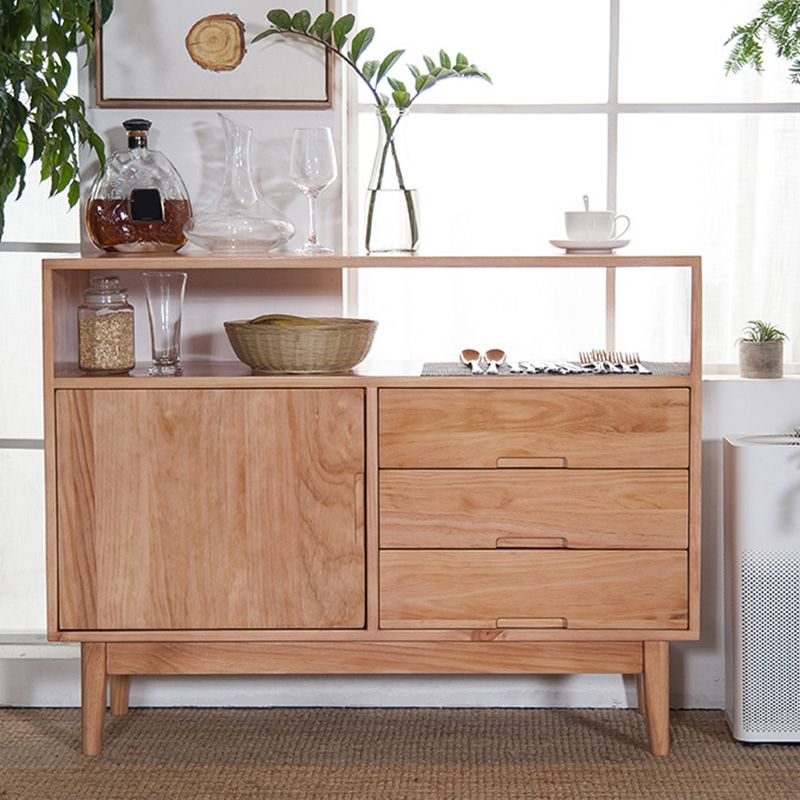 3-drawer Dining Server Modern Solid Wood Sideboard for Dining Room