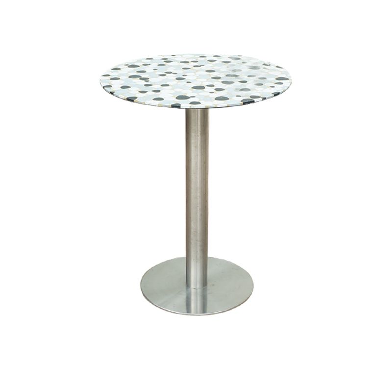 Aluminum Patio Table Modern Rust Resistant Dining Table with Metal Base