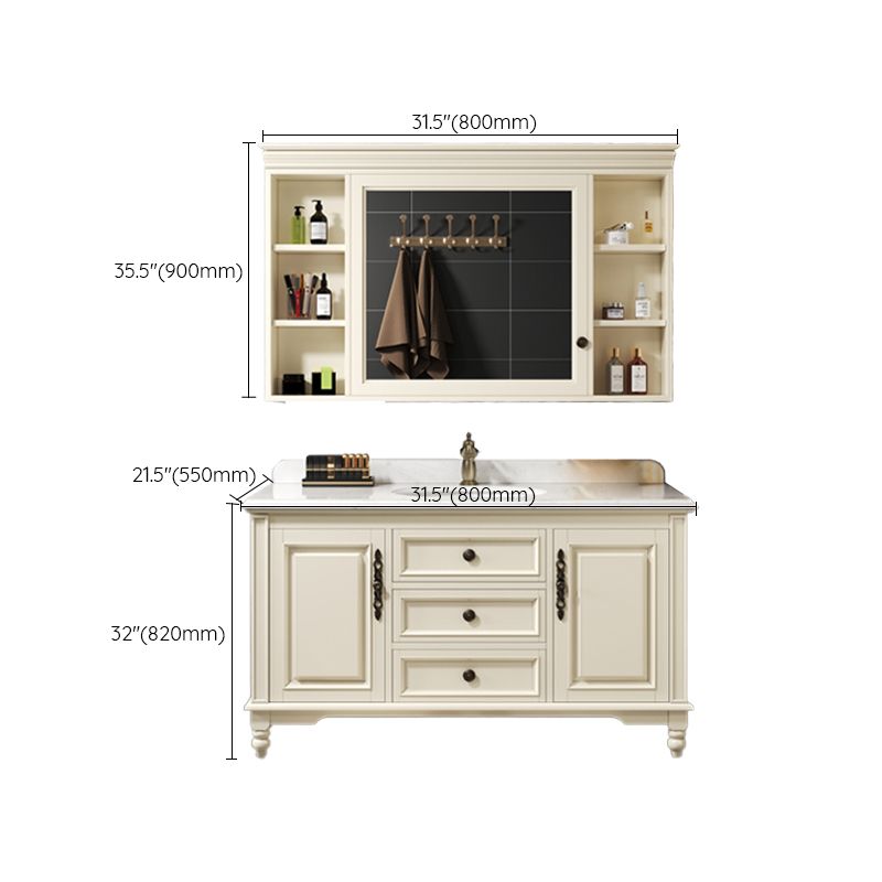 Classic Bathroom Vanity Set Single-Sink Free-standing Standard 2 Doors Bathroom Vanity