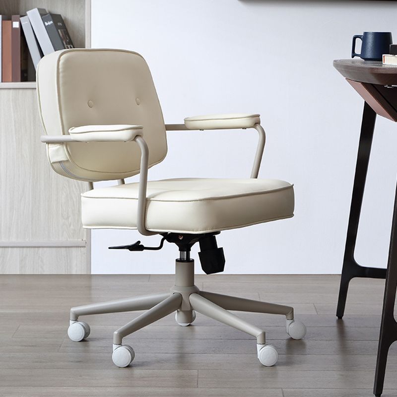 Modern Padded Arms Office Chair Leather Desk Chair with Wheels