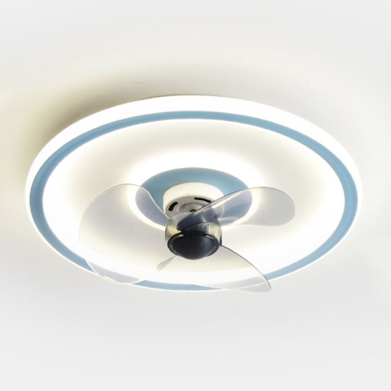 Round LED Ceiling Fan Light Contemporary Metal LED Ceiling Fan for Kid's Room