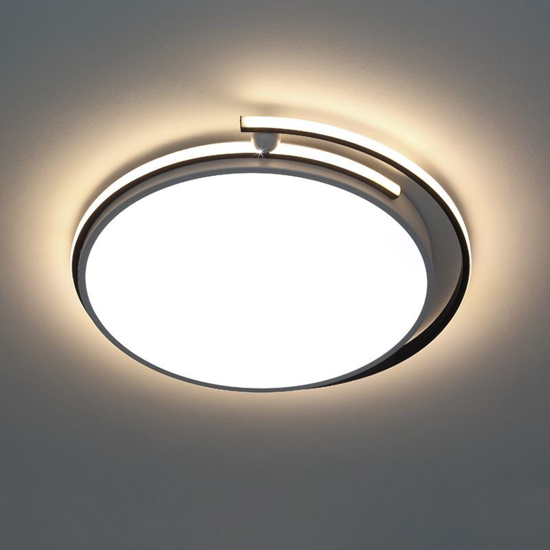 LED Corridor Flush Light Fixture Minimalist White Flush Mount Lamp with Circular Acrylic Shade, 13"/18"/22.5" W