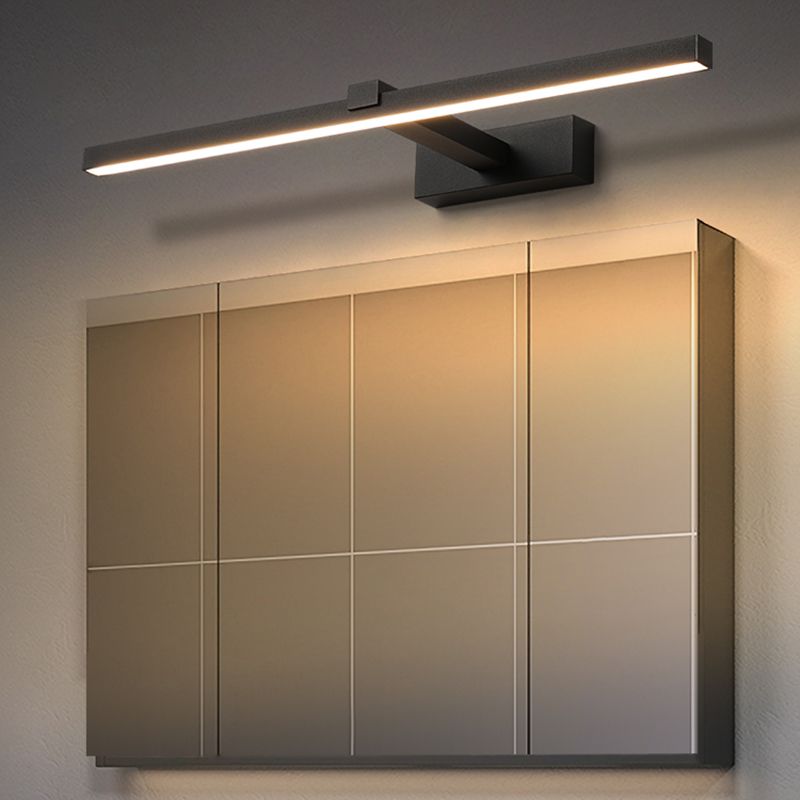 Luces de apliques de tocador lineal moderno Aluminio de aluminio de 1 luces de iluminación de pared para baño