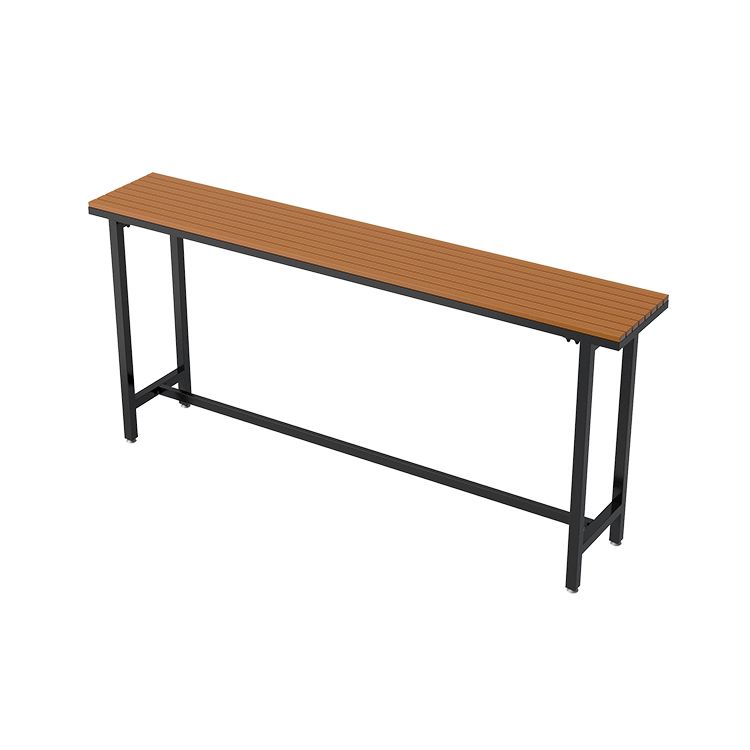 Rectangle Bar Dining Table Modern Bar Table with Trestle Base in Black