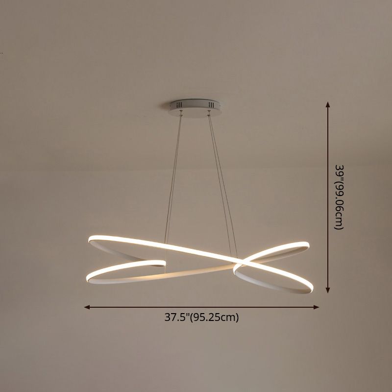 Ligne de simplicité LED lustre Light Aluminium Modern Style Bedroom Hanging Light