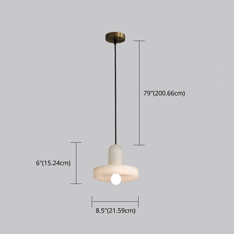 White Hat Shaped Suspension Light Nordic Mica Pendant Ceiling Lamp for Dining Room