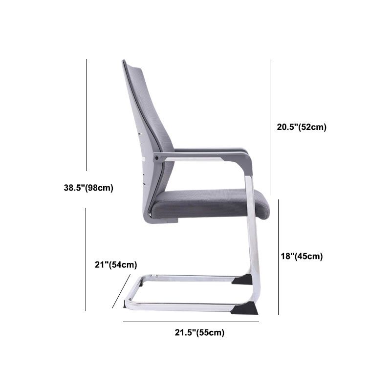 Modern Fixed Arms Office Chair Steel Lumbar Support Desk Chair