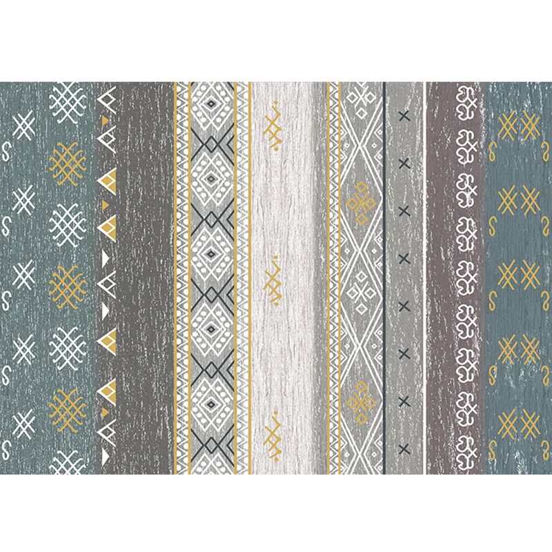 Tapis à imprimé tribal du sud-ouest tapis en polypropylène multicolore tapis lavable antidérapant pour animaux de compagnie pour salle familiale