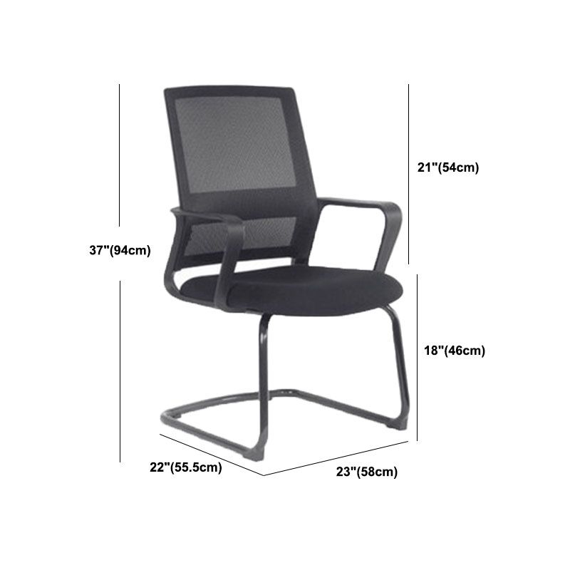 Arms Included Black Frame Office Chair No Distressing Mid-back Chair