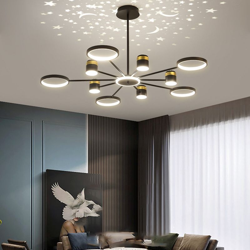 Multi Light Unique Hanging Chandelier Modern Style Metal Hanging Lamp for Bedroom