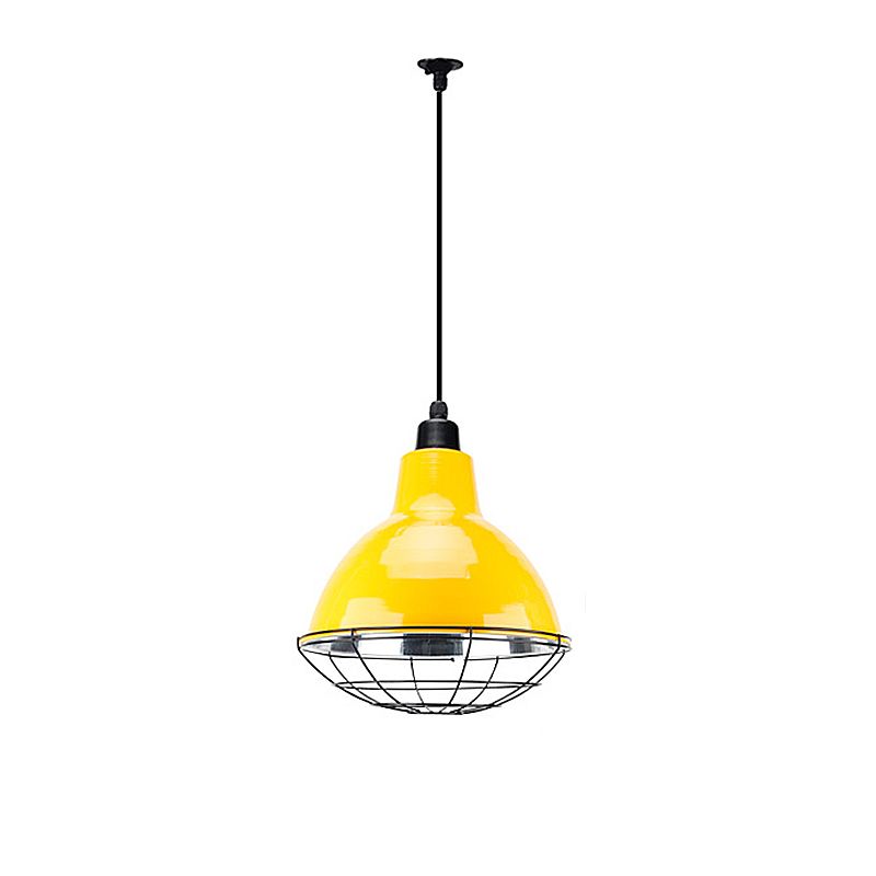 Single Industrial Dome Pendant Lighting with Metallic Finish