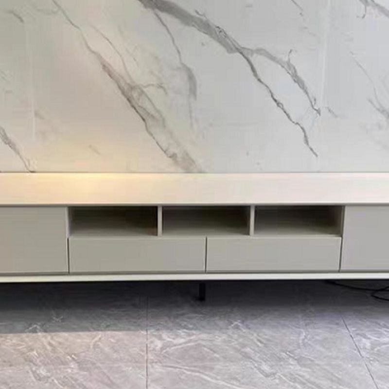 Wood and Metal TV Stand Console Modern Style Home Open Storage TV Cabinet