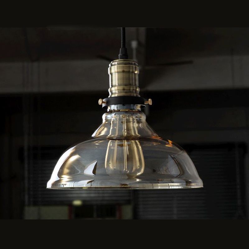 Retro Industrial 1 Light Pendant Barn Clear Glass Pendant Lighting  for Coffee Shop