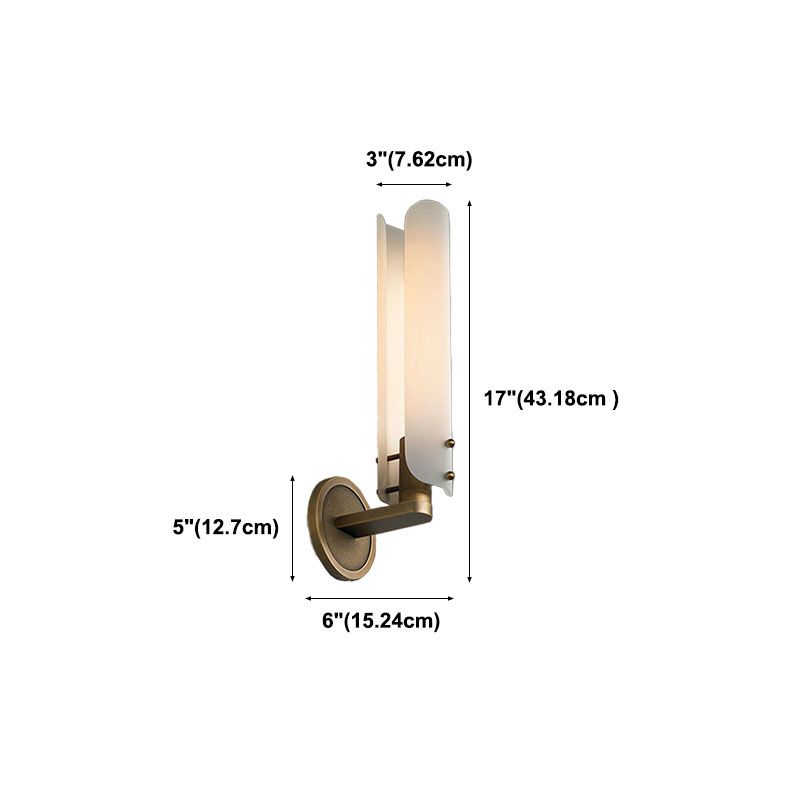 Metal Linear Wall Lamp in Modern Luxury Style Pure Glass Wall Light