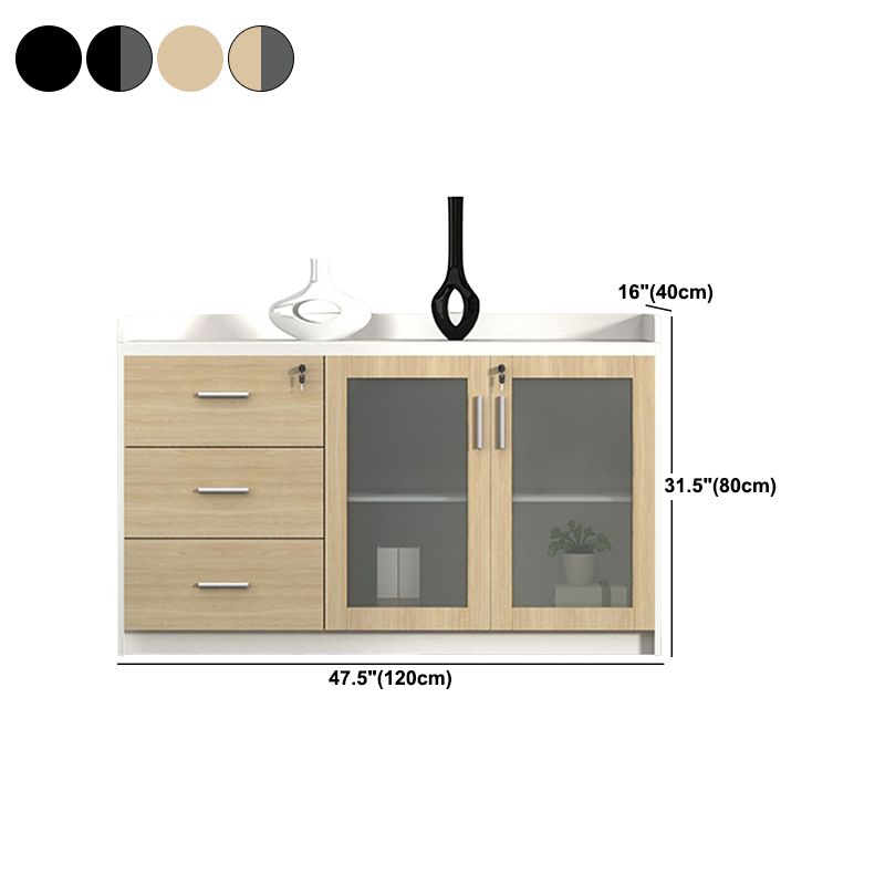 Modern Wood Cabinet Locking Drawers and Storage Lateral Filing Cabinet