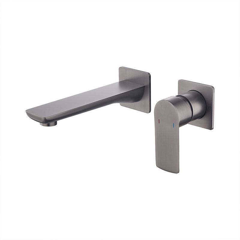 2 Holes Faucet Glam Style Wall Mounted Faucet with Single Lever Handle