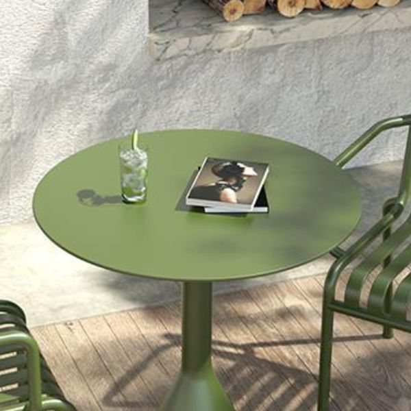 Modern Green Outdoor Bistro Table Iron Rust Resistant Bistro Table