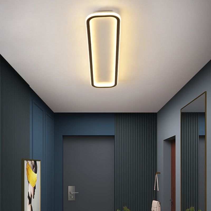 Minimalism Flush Mount Rectangle Metal LED Ceiling Light Fixture for Corridor