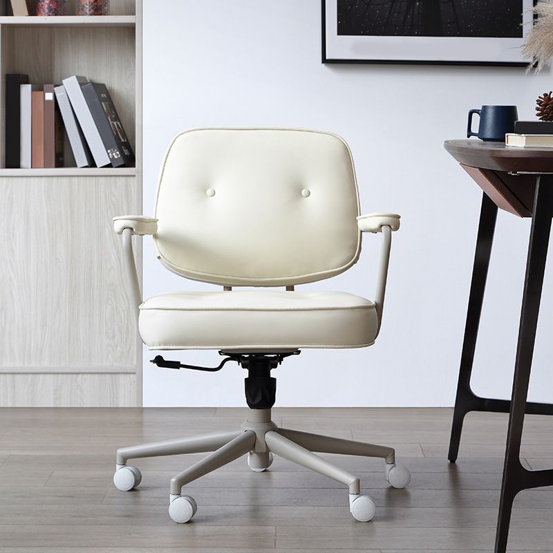 Modern Padded Arms Office Chair Leather Desk Chair with Wheels