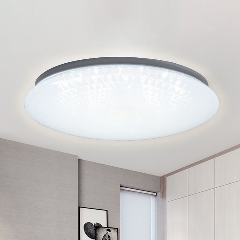 Circular Flush Mount Light Modern Acrylic 15"/19" Dia LED White Ceiling Light Fixture in Warm/White/Natural Light